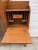 Antique Victorian Art Nouveau Oak Combination Secretary Desk and Curved Glass Bookcase With Ornate Carved Details For Sale - Image 11 of 12