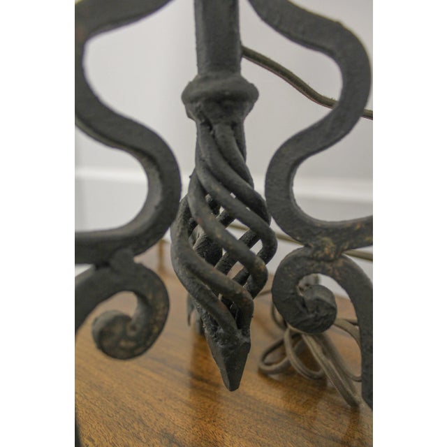 Wrought Iron Candlestick Style Table Lamp For Sale - Image 9 of 12