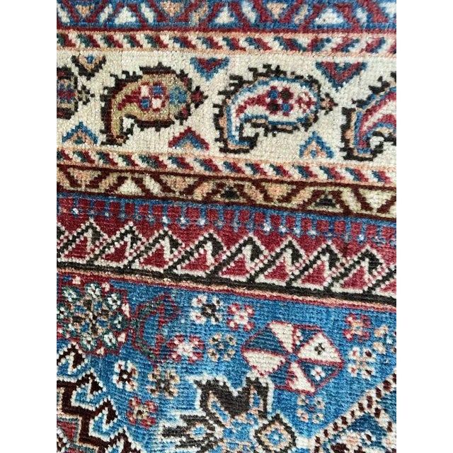 Blue Vintage Wool Ghashghaei Rug, 1930s For Sale - Image 8 of 18