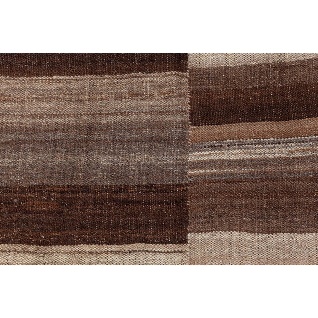 Textile Doris Leslie Blau Vintage Striped Light Beige Hand-Knotted Wool Rug For Sale - Image 7 of 11