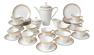 Swedish Hackefors Porcelain Coffee Service, 1950s, Set of 39