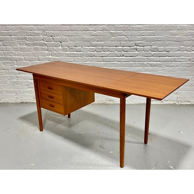 Expandable Mid-Century Danish Teak Double-Sided Desk, C. 1960s For Sale - Image 16 of 17