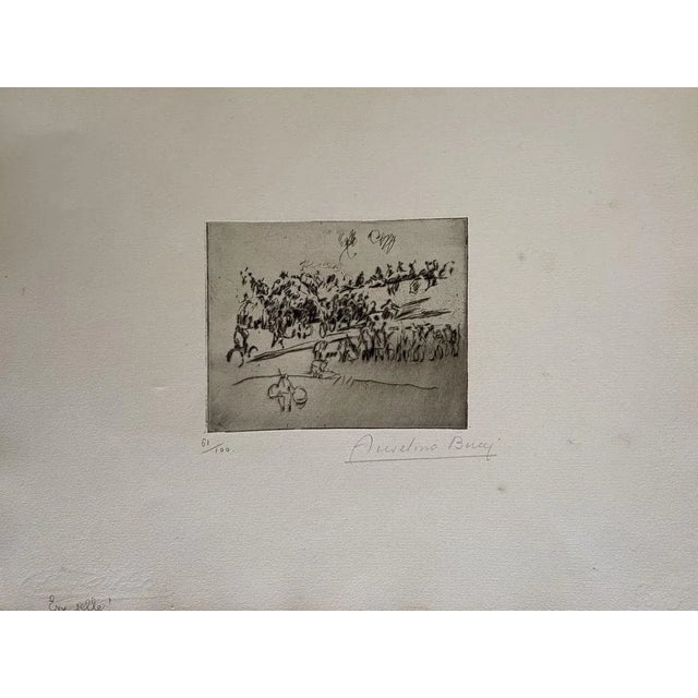 Military 1917 is a beautiful print in etching technique, realized by Anselmo Bucci (1887-1955). Hand signed. Numbered...