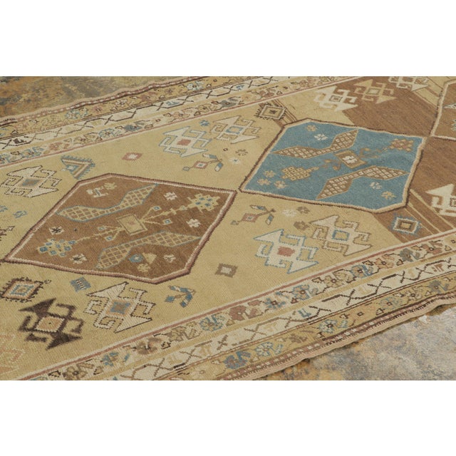 Traditional Antique Persian Kurdish Runner Rug With Geometric Medallion Design - Rug & Kilim For Sale - Image 3 of 7