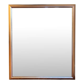 Vintage Monumental Contemporary Transitional Brushed Silver Finish Solid Wall Mirror For Sale