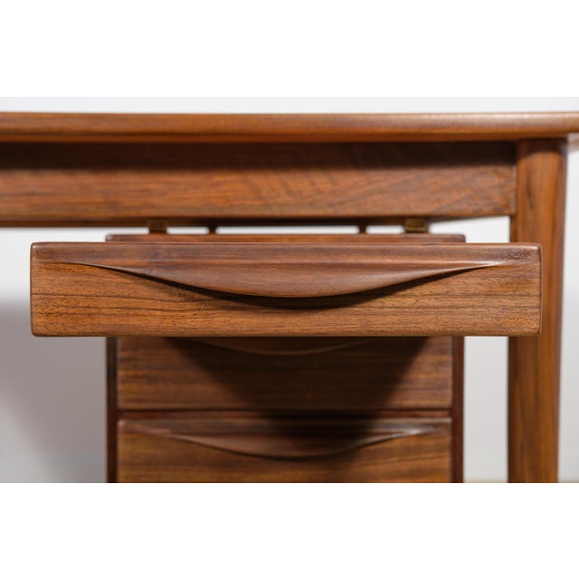Mid-Century Walnut Freestanding Desk from Rosengren Hansen, Denmark, 1960s For Sale - Image 17 of 18