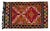 Red Hand-Woven Braided Small Rug Vintage Wall Decor Area Rug Kilim - 28″ × 46″ For Sale - Image 8 of 14