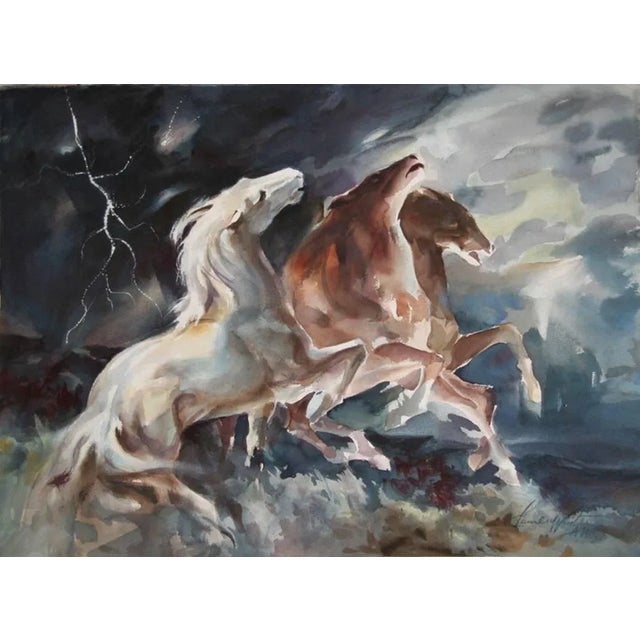 Lumen Martin Winter Lumen Martin Winter, "Lightning," Watercolor on Paper, circa 1975 circa 1975 For Sale