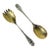 Vintage Hollywood Regency Art Deco Boho Chic Etched Plated Stainless Salad Utensils - A Pair For Sale