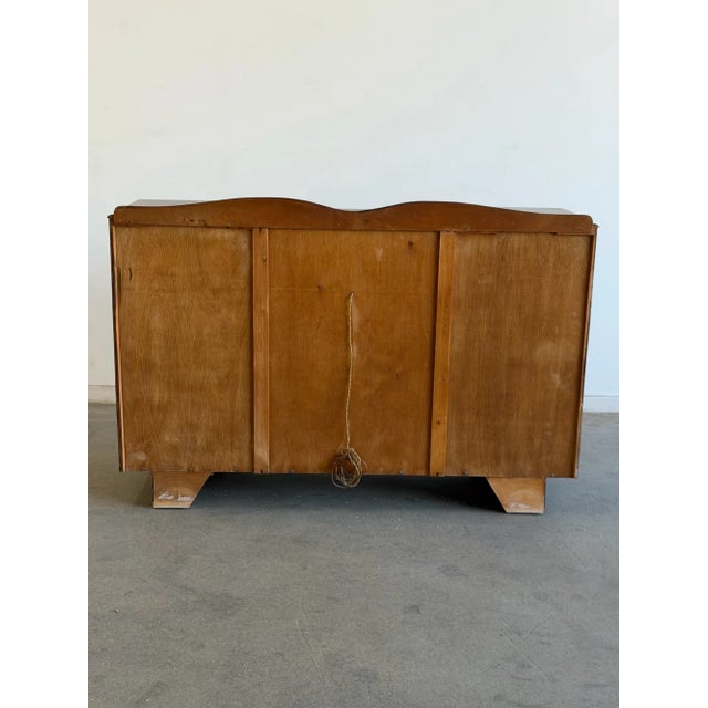 1940s Art Deco Curved Waterfall Sideboard With Inlaid Details For Sale - Image 16 of 16