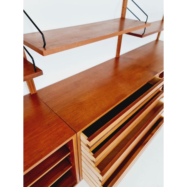 Large Mid-Century Danish Teak Wall Unit with 5 Cabinets by Poul Cadovius for Cado, Denmark, 1960s For Sale - Image 12 of 18