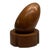 1970s Mid-Century Modern Oak Egg Sculpture on Wooden Base For Sale