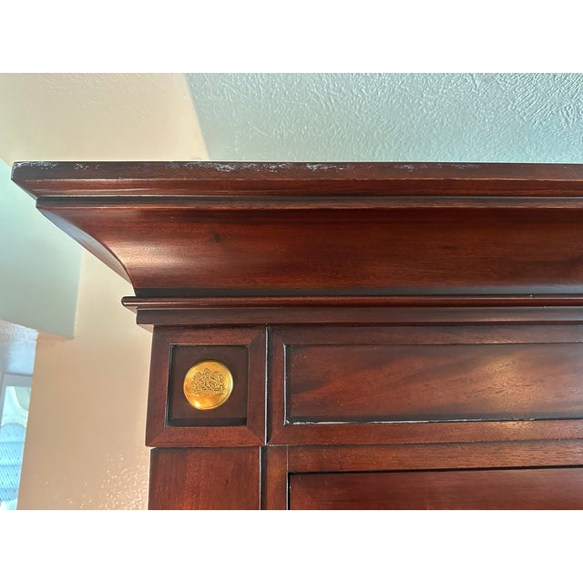 Late 20th Century Polo Ralph Lauren Mahogany Armoire With Brass Campaign Hardware For Sale In Phoenix - Image 6 of 9