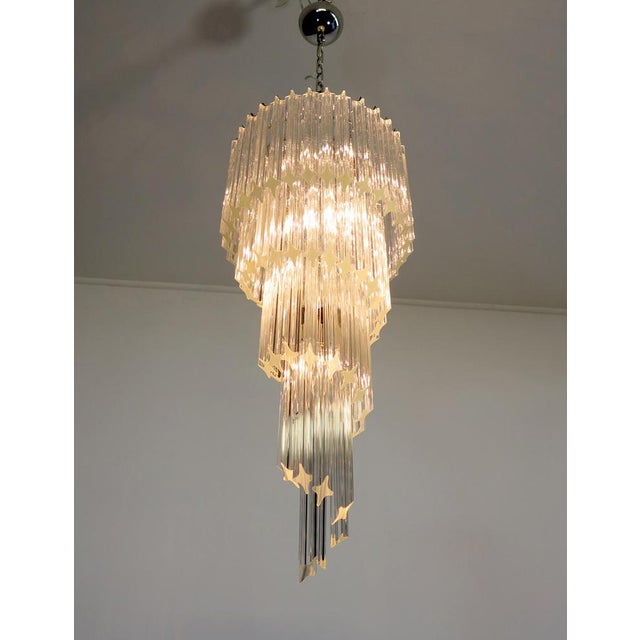 Murano Chandelier with 86 Transparent Prism Quadriedri, 1990s For Sale - Image 10 of 13