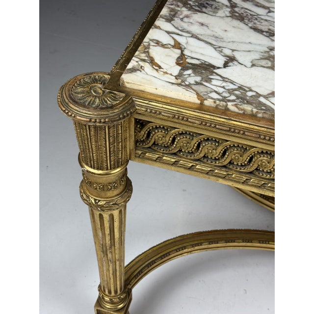 Louis XVI Style Marble Center Table For Sale - Image 3 of 18