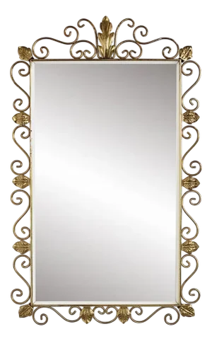 Rectangular Mirror on Brass Frame, 1960s