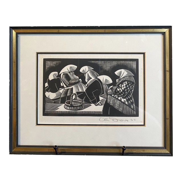 Olin Dows Original Wood Block Engraving For Sale