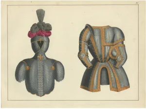 Ornate Medieval Armor and Tournament Attire, 1842, Paper