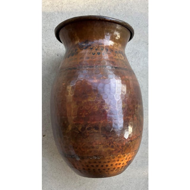 Early 20th Century Early 20th-Century Rustic Cramp Seam Traditional Martelage Copper Vessel For Sale - Image 5 of 18
