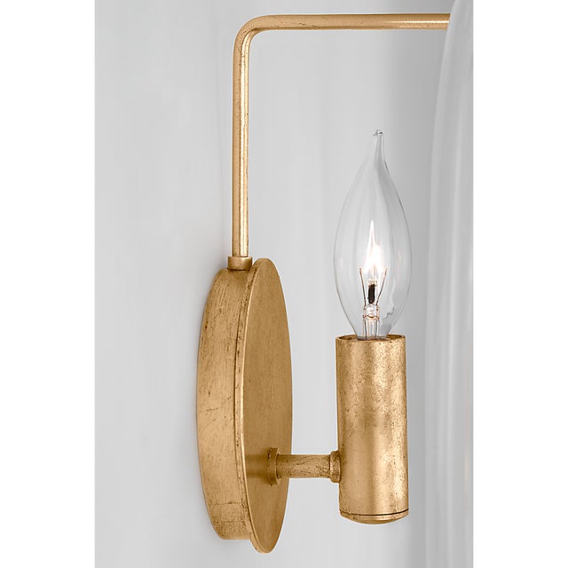 Visual Comfort AERIN for Visual Comfort Signature Loire Small Sconce in Gild with Clear Strie Glass For Sale - Image 4 of 8