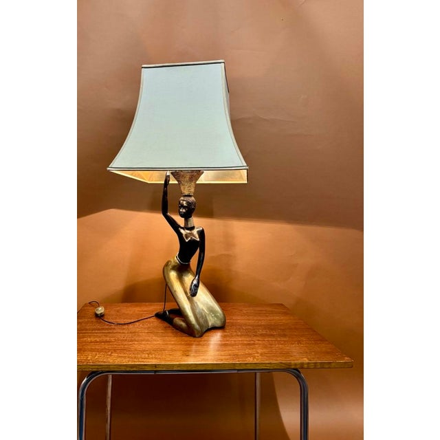 Rococo Large Bronze Table Lamp, 1970 For Sale - Image 3 of 11