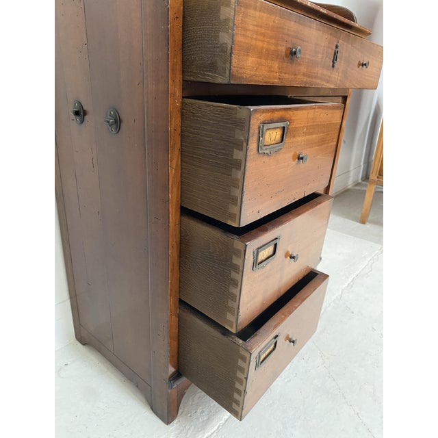 Wood English Style Chest of Drawers in Walnut, 1900s For Sale - Image 7 of 10
