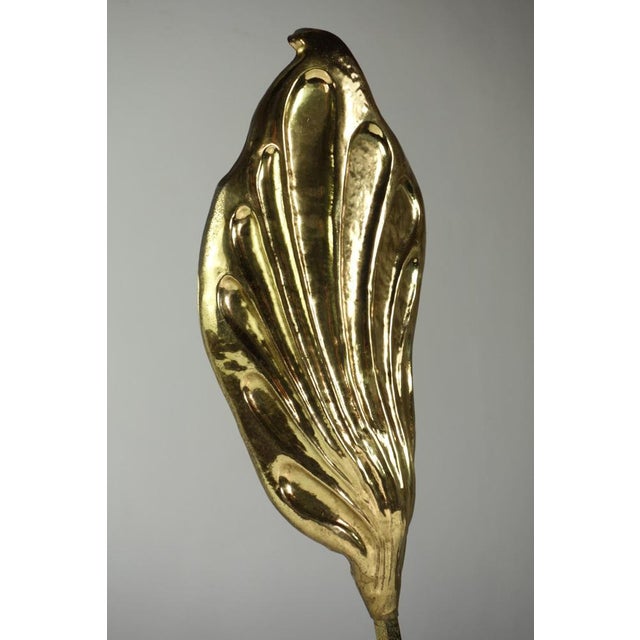 Italian Leaf Brass Table Lamp by Tommaso Barbi for Bottega Gadda, 1970 For Sale - Image 6 of 12
