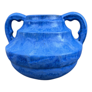 Vintage Fulper 2 Handled Blue Drip Glazed Art Pottery Vase