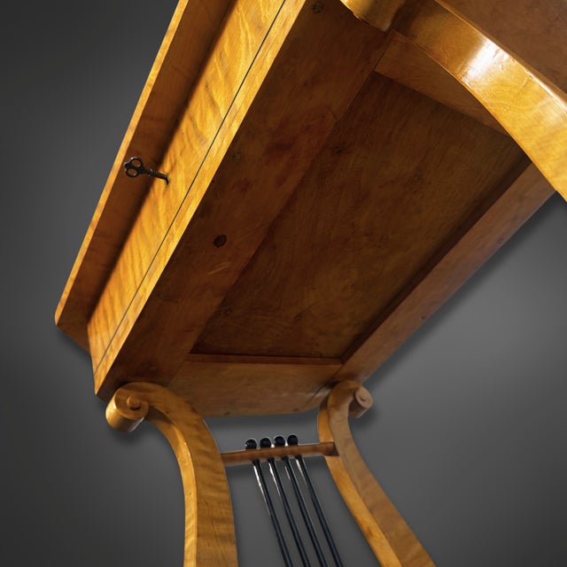 Vintage Biedermeier Style Lyre-Shaped Table, 1920 For Sale - Image 8 of 9