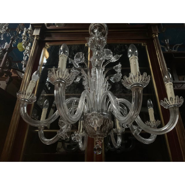 Eight-Arm Blown Glass Chandelier, 1990s For Sale - Image 11 of 18