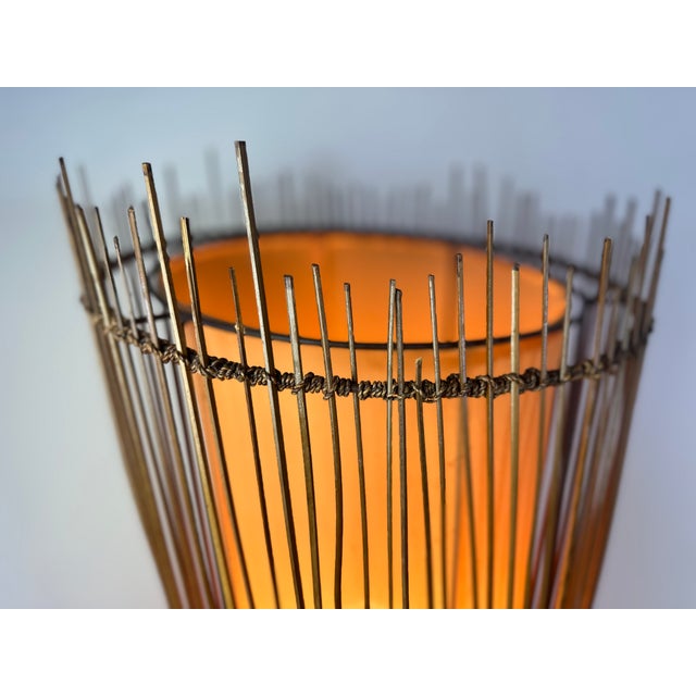 1990s Kobe Floor Lamp in Metal and Rattan, 1990s For Sale - Image 5 of 16