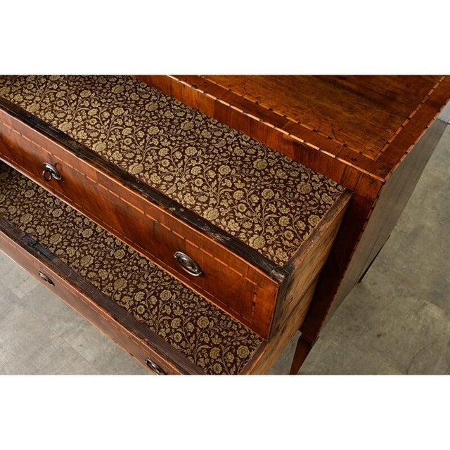 Italian 19th Century Two-drawer Inlay Commode For Sale - Image 9 of 14