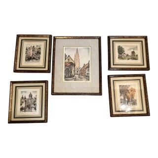 Collection of 5 Framed Limited Edition Signed Prints by Linck Sarouk For Sale