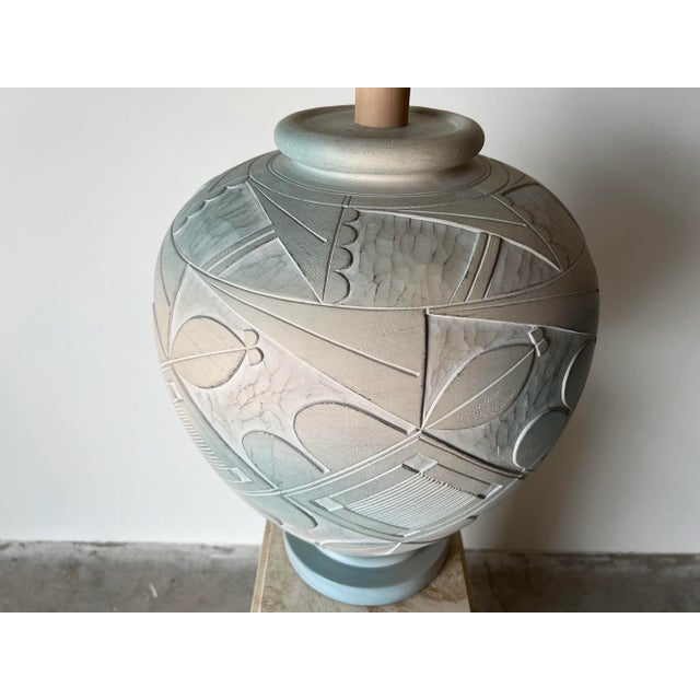 80's Postmodern Geometric Pattern Table Lamp For Sale In Miami - Image 6 of 13