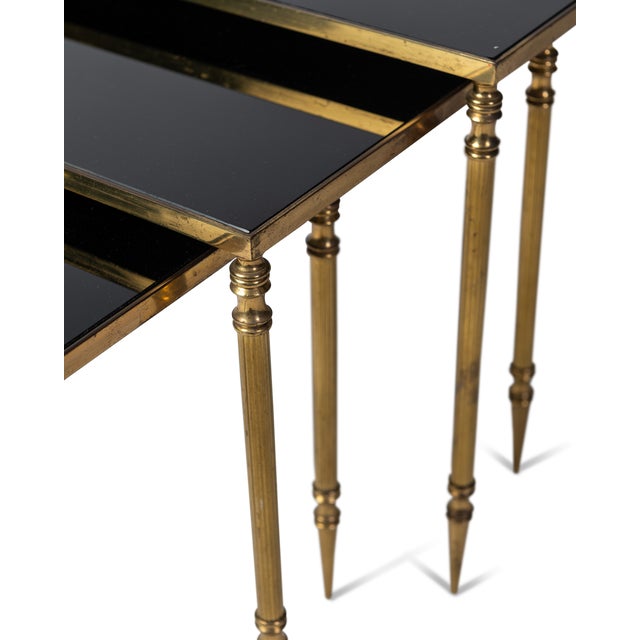 1950s Black and Gold Nesting Tables - Set of 3 | Chairish