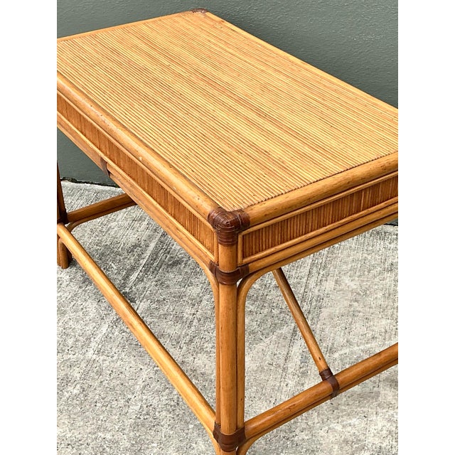 Vintage Pencil Reed Writing Desk For Sale - Image 9 of 12