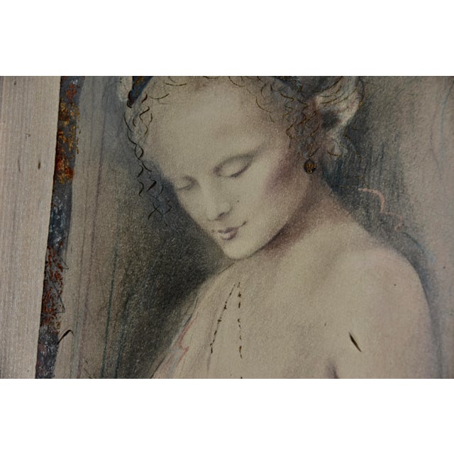 Copper Csaba Markus 'Cassandra' Original Museum-Quality Painting Mixed Media For Sale - Image 8 of 12