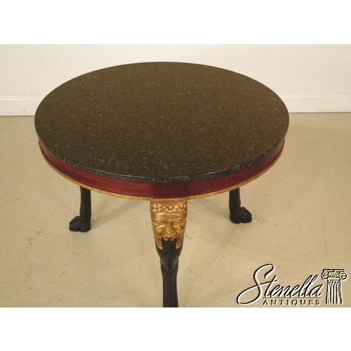 Age: Approx: 30 Years Old Details: High Quality Construction Nice Dark Green Granite Top Genuine Gold Leaf Details On...