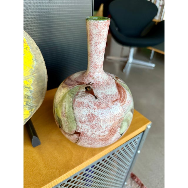 White Authentic Signed Polia Pillin Mid-Century Modern Studio Art Pottery Horse Bottle Vase For Sale - Image 8 of 13