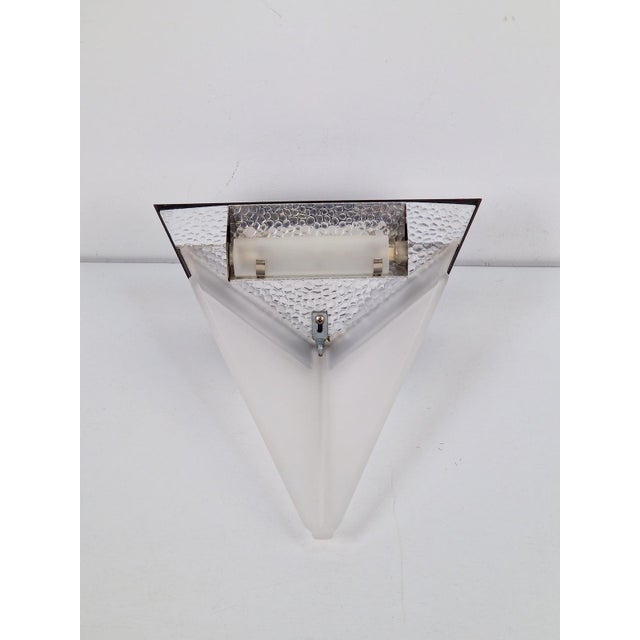 Postmodern Metal & Glass Wall Lamp, Italy, 1980s For Sale - Image 10 of 11