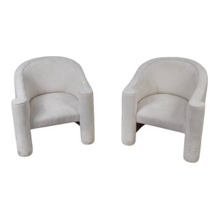 Barrel Back Club Chairs - a Pair For Sale