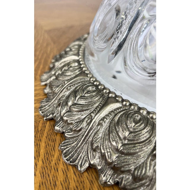 Vintage Ceiling Lamp in Brass and Glass For Sale - Image 5 of 13