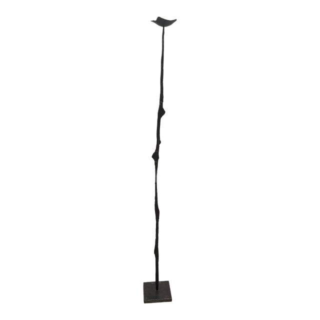 French Iron Hand Forged Candle Stick From 1960's For Sale