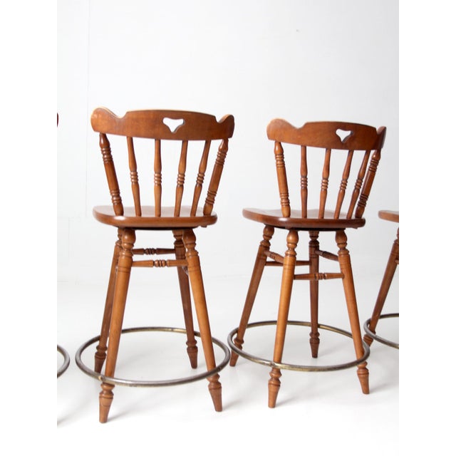 American Mid-Century Tell City Swivel Seat Counter Stools Set of 6 For Sale - Image 3 of 17