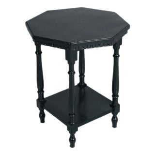 Antique Hoctagonal Tuscany Coffee Table in Black Walnut by Dini & Puccini, 1930s For Sale