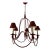 1950s Jean Royère-Inspired Crimson 5-Light Chandelier For Sale