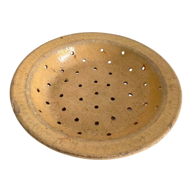 Antique French Terracotta Fruit Strainer For Sale