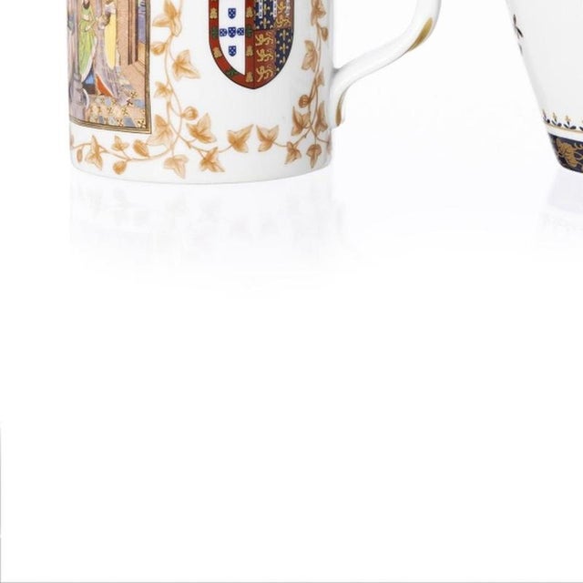 Porcelain Cachepot and Mug from Vista Alegre, Set of 2 For Sale - Image 3 of 6