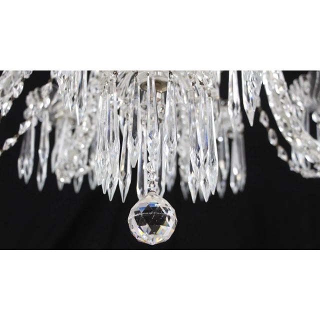 Restored Vintage 10 Arm Clear Crystal Chandelier For Sale - Image 9 of 12