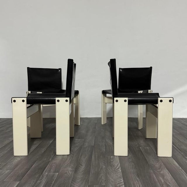 Black Monk Chairs attributed to Afra & Tobia Scarpa for Molteni&C, 1980s, Set of 4 For Sale - Image 8 of 18